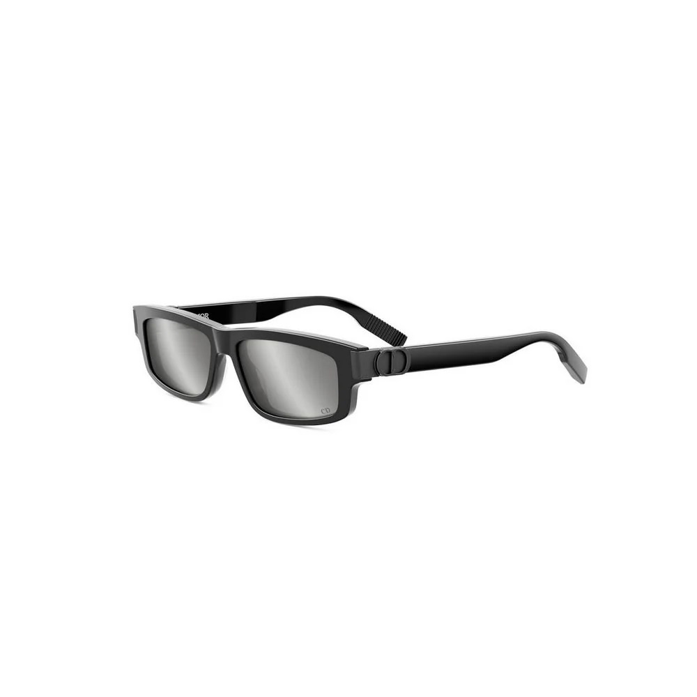 Dior Cd Icon S2i Smoke Mirror Rectangular Men's Sunglasses Dm40123i 01c 55 In Black