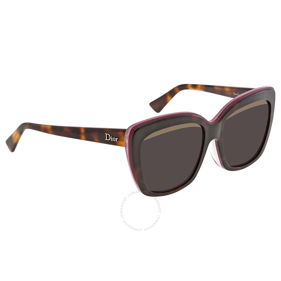 Dior Graphic Grey Smoke Rectangular Ladies Sunglasses
