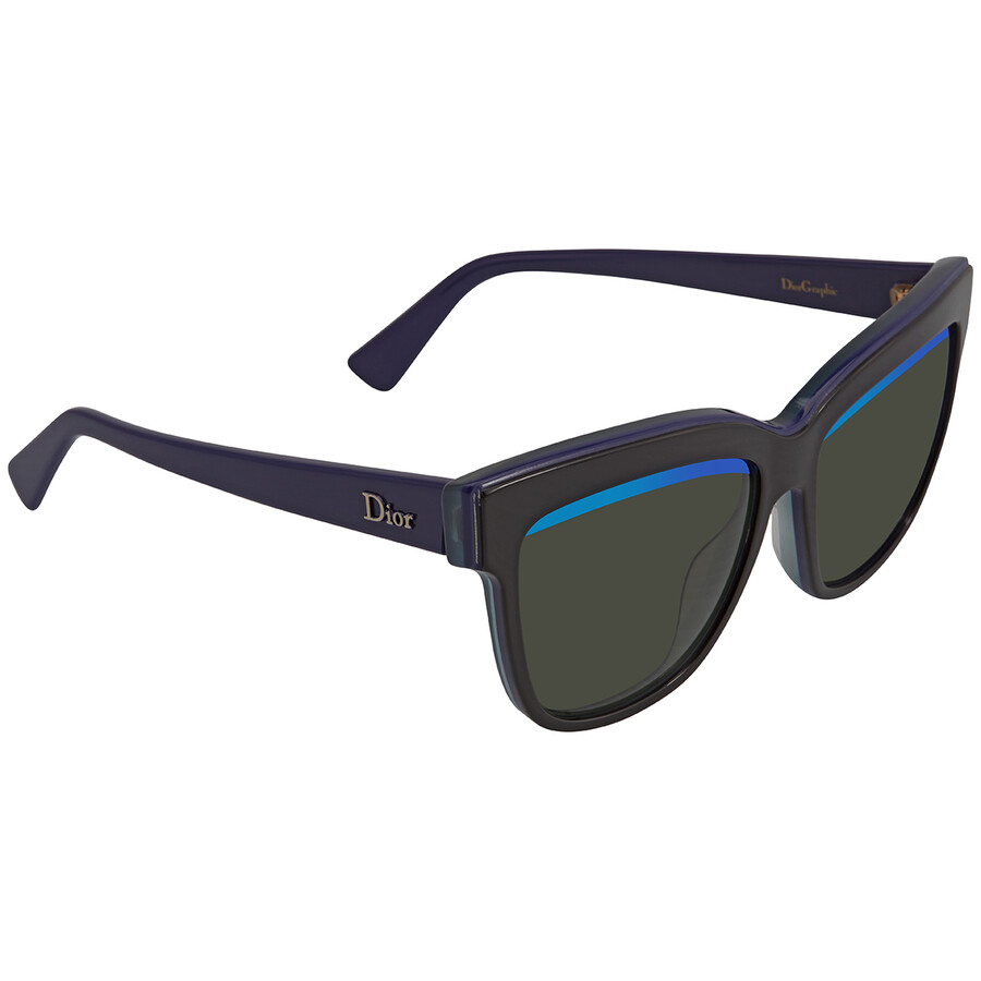 Dior Green Mirror Blue Antireflection Butterfly Ladies Sunglasses DIOR  GRAPHIC/S 0388 55 762753547675 - Sunglasses, Dior Sunglasses - Jomashop