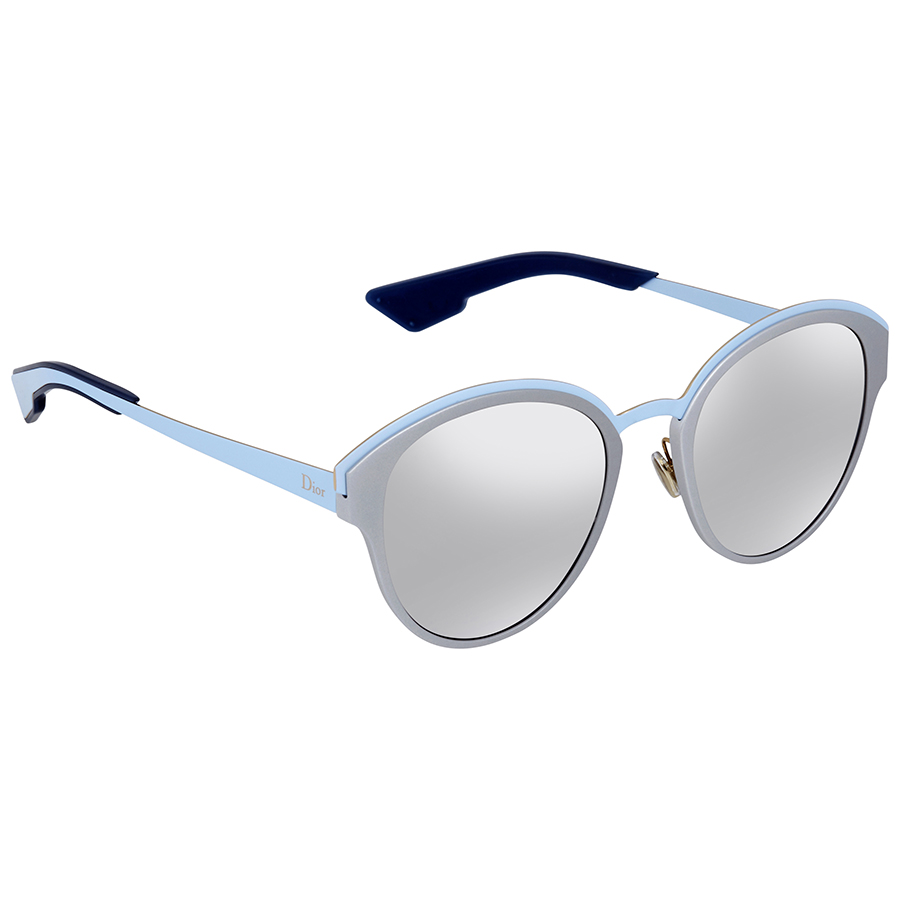Dior Sun Light Gray, Silver Mirror Round Ladies Sunglasses  display picture 3