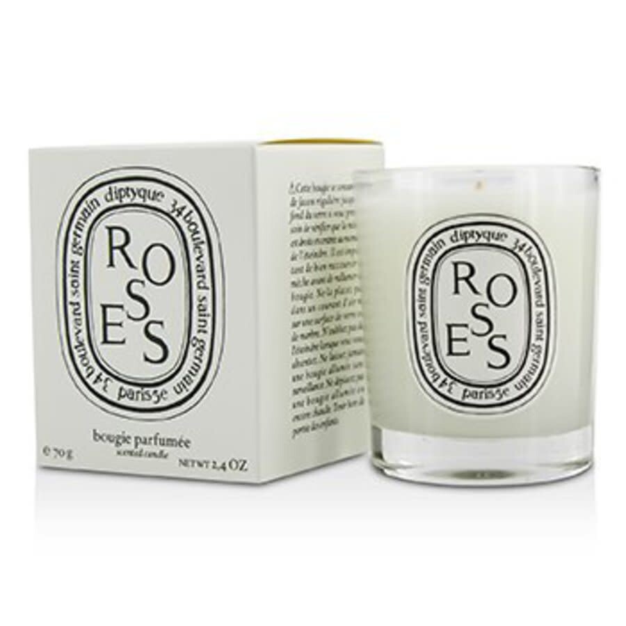 Diptyque Unisex Roses Scented Candle 2.4 oz Fragrances 3700431403841 In White