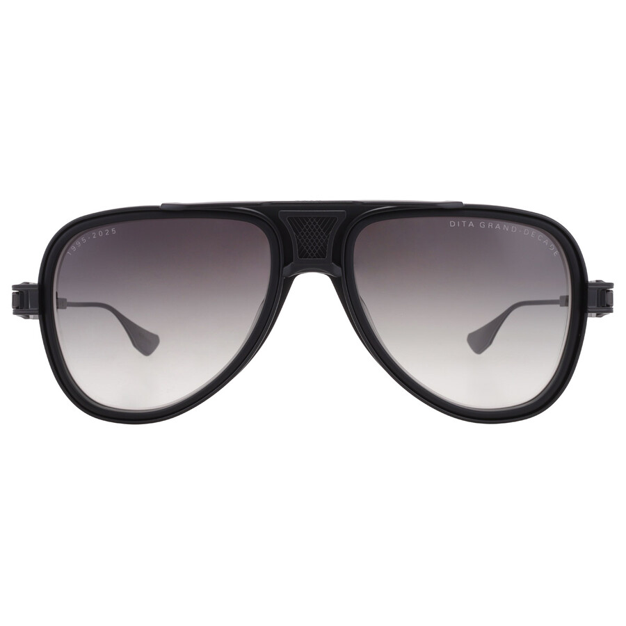 Dita Grand-decade Asian Fit Grey Gradient Pilot Unisex Sunglasses Dts460-a-02af 56 In Black