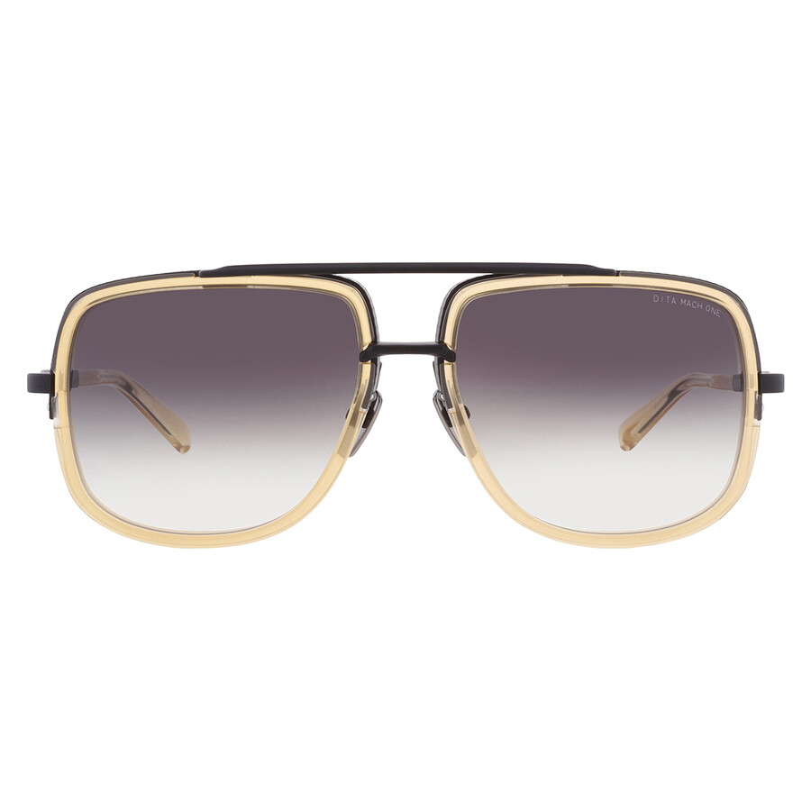 Dita Mach-one Dt Drx-2030-w-clr-blk-59 Unisex Aviator Sunglasses In Gold