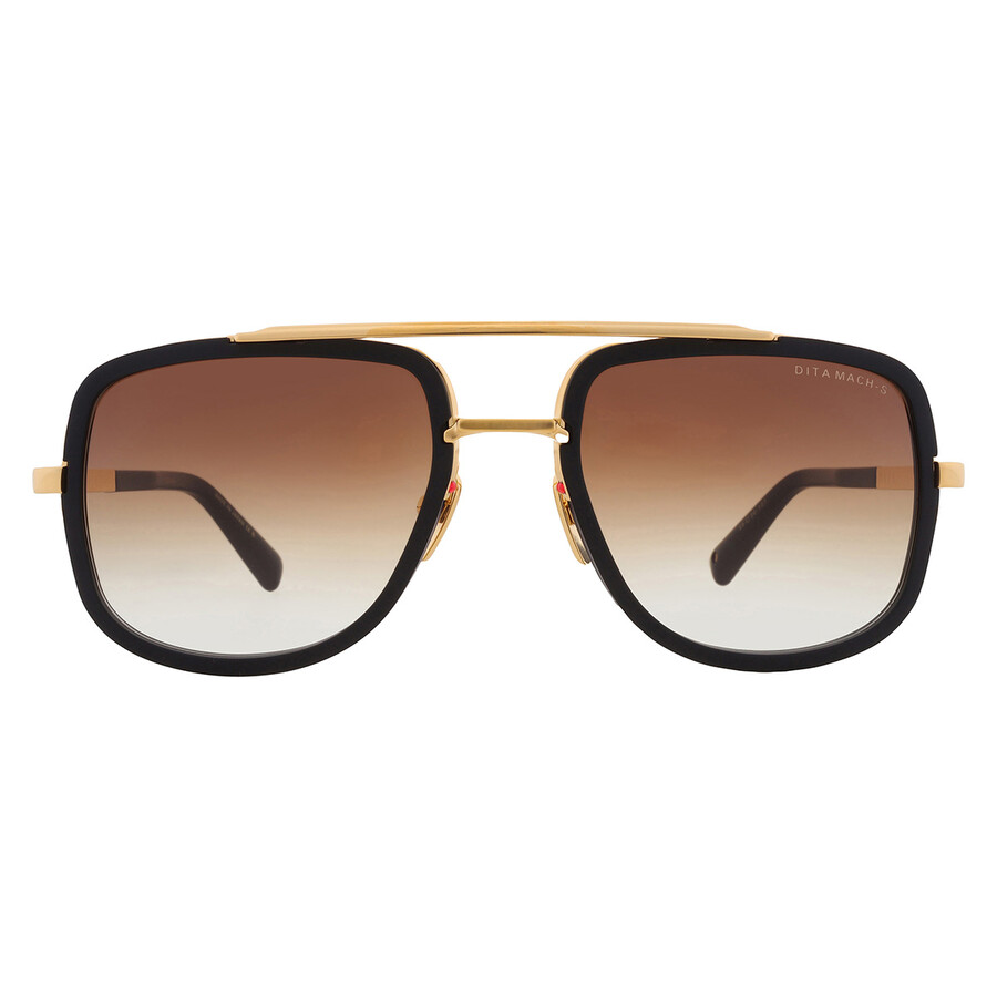 Dita Black & Gold Mach-one Sunglasses In Brown