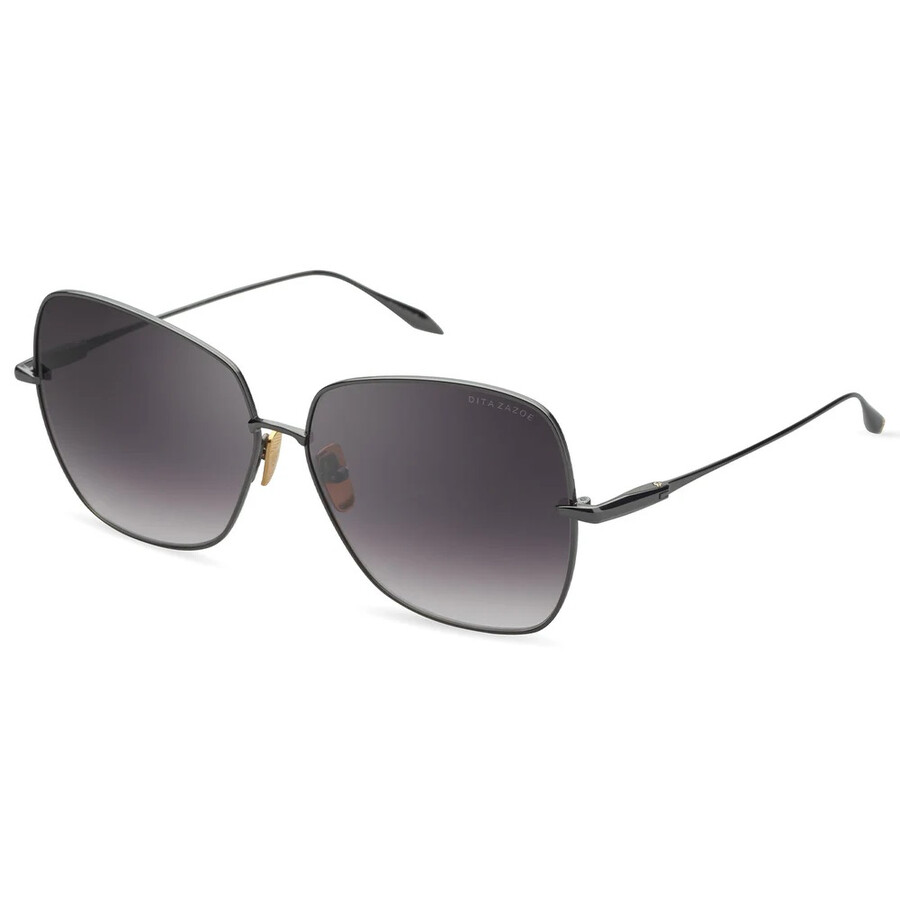 Dita Zazoe Dark Grey To Clear Gradient Butterfly Ladies Sunglasses Dts145-a-03 In Black