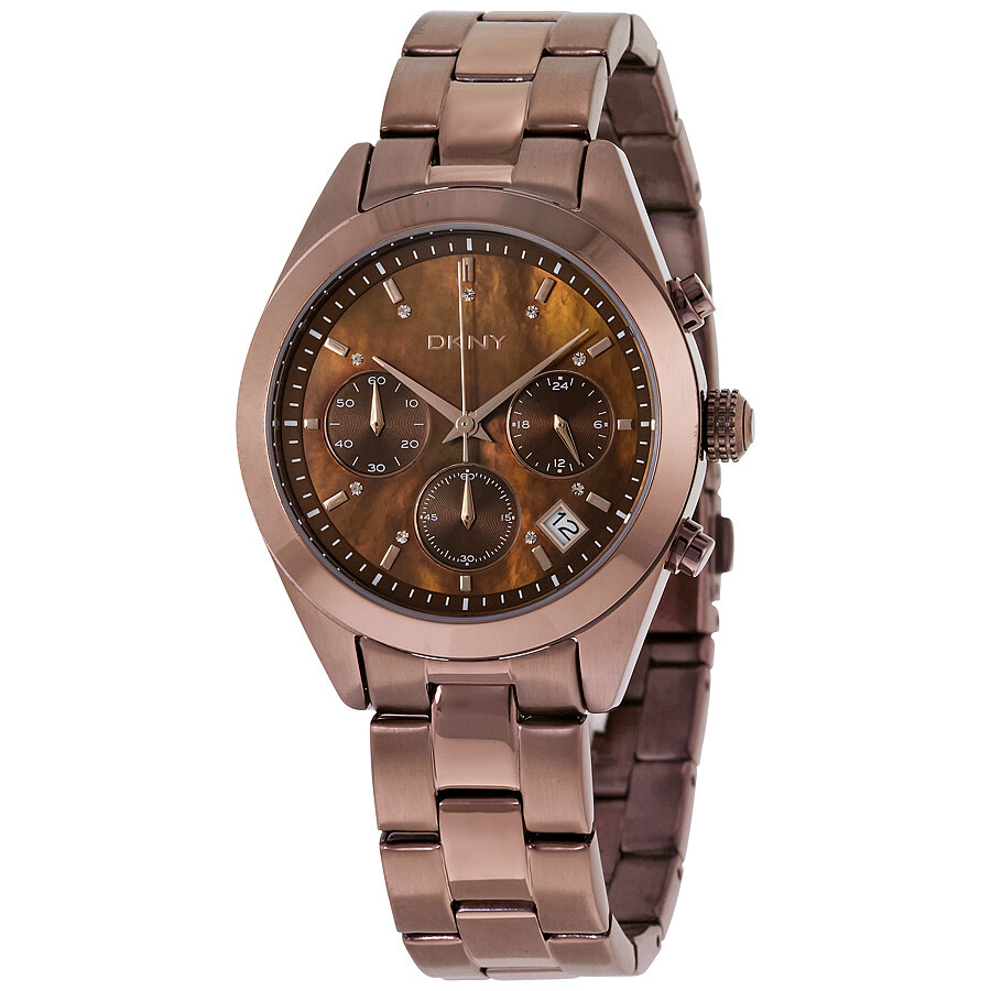 DKNY Brown Chronograph Dial Brown Steel Ladies Watch NY8583