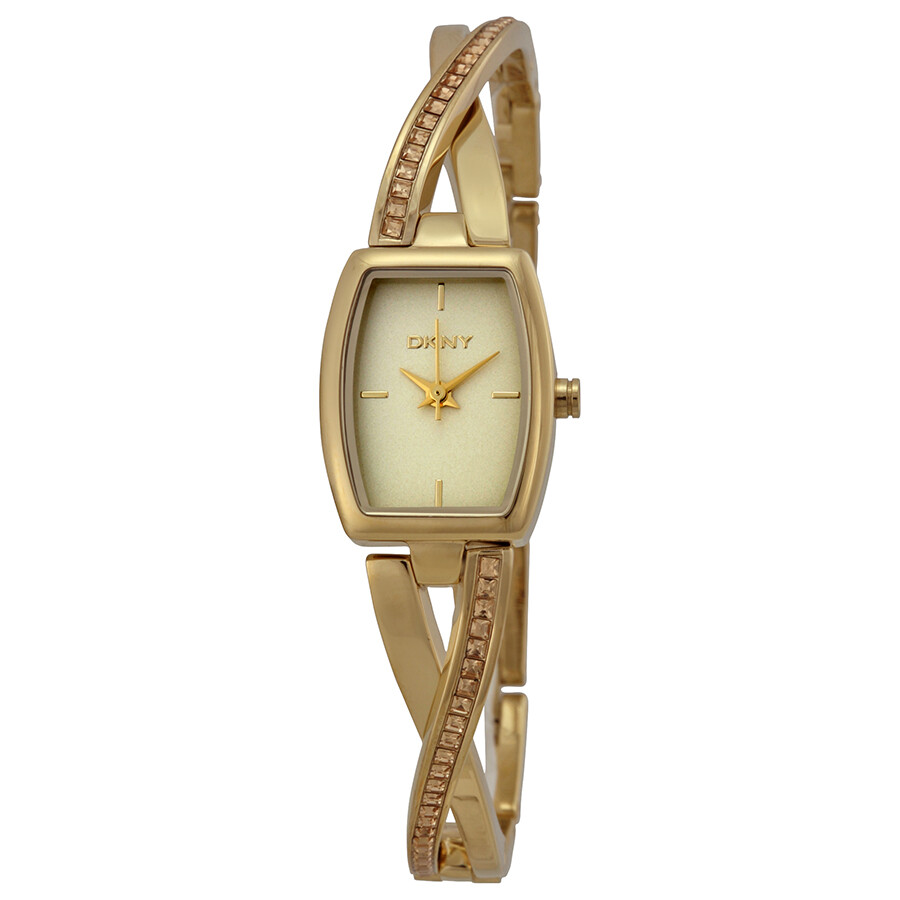 DKNY Crosswalk Champagne Dial Goldplated Ladies Watch NY2237