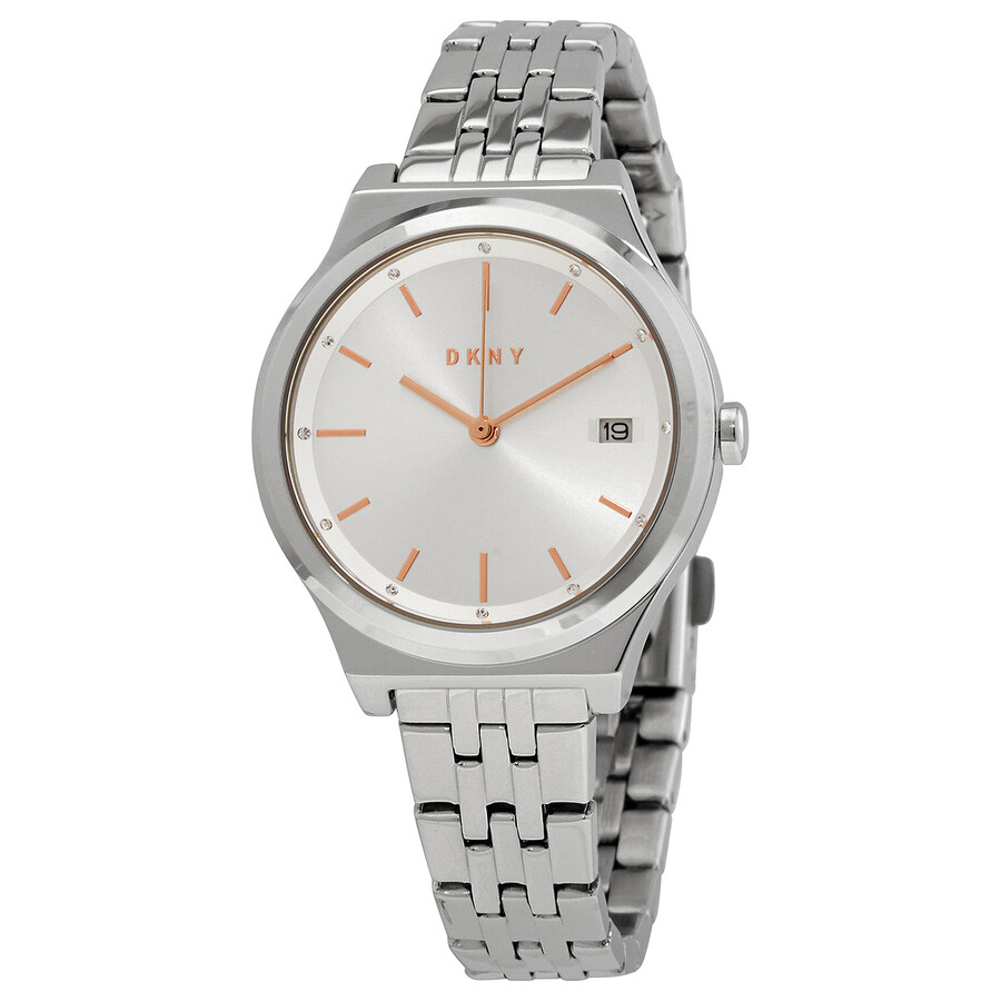 DKNY Women's Parsons Quartz Stainless Steel Dress Watch, Color: Rose Gold (Model: NY2977)並行輸入品 DKNY Parsons Quartz Silver Dial Ladies Watch NY2946 674188271189