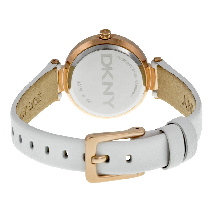 DKNY Stanhope White Dial White Leather Ladies Watch NY8835 DKNY