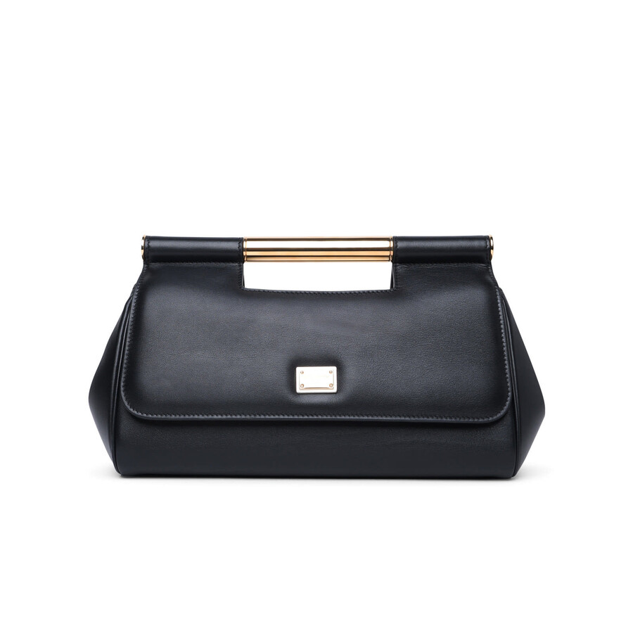 Dolce & Gabbana Sicily Leather Clutch In Black