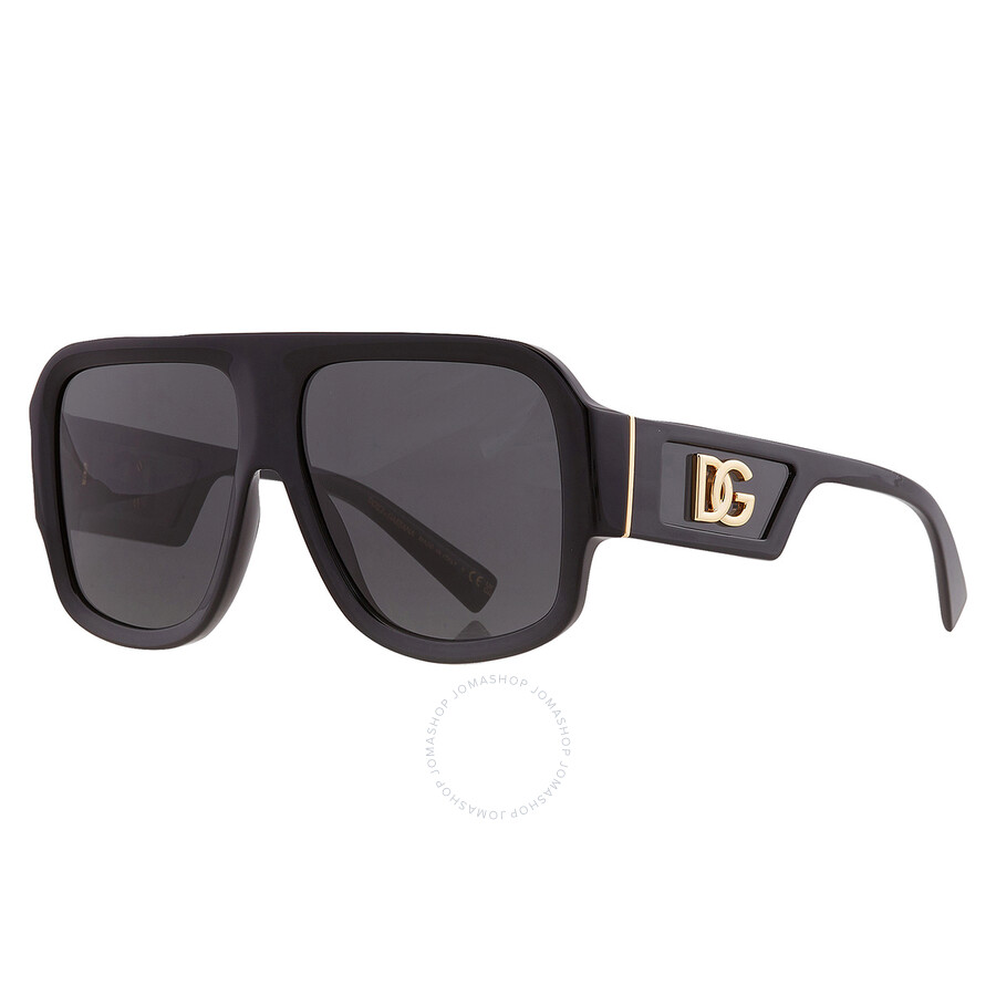 Dolce & Gabbana Dolce And Gabbana Dark Gray Square Men's Sunglasses Dg4401 501/87 58 In Black / Dark / Gray
