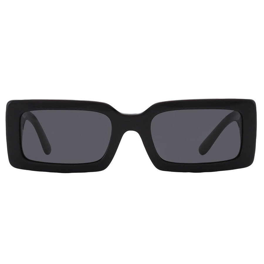 Dolce & Gabbana Dolce And Gabbana Dark Grey Rectangular Ladies Sunglasses Dg4416 501/87 53 In Black / Dark / Grey