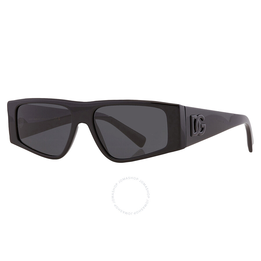 Dolce & Gabbana Dolce And Gabbana Dark Grey Rectangular Men's Sunglasses Dg4453 501/87 55 In Black / Dark / Grey