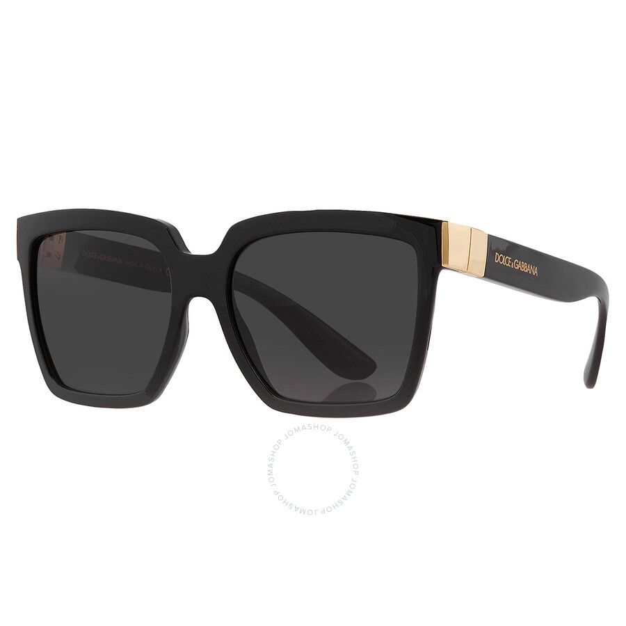 Dolce & Gabbana Dolce And Gabbana Dark Grey Square Ladies Sunglasses Dg6165 501/87 56 In Black / Dark / Grey