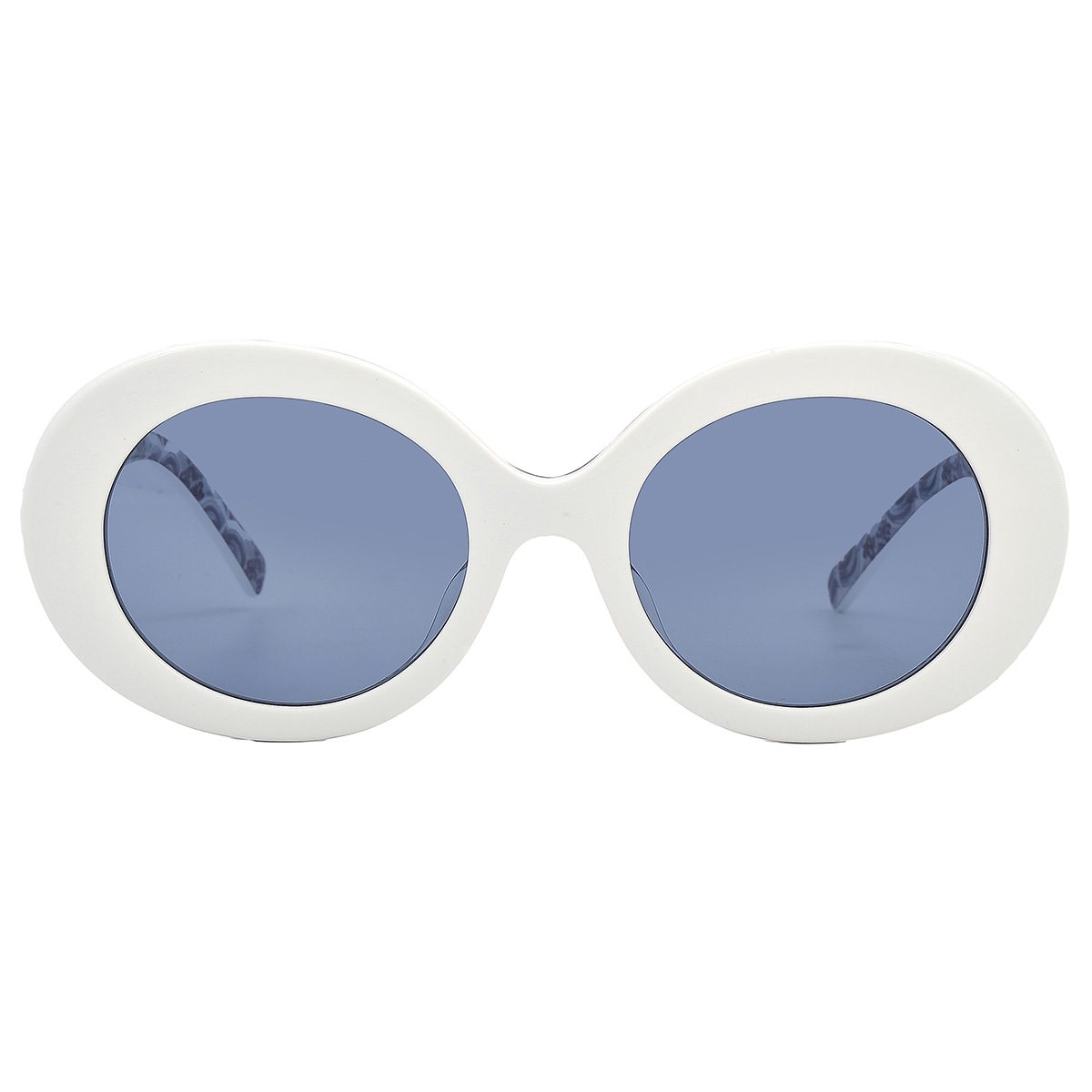 Dolce & Gabbana Light Blue Mirrored Silver Oval Ladies Sunglasses 