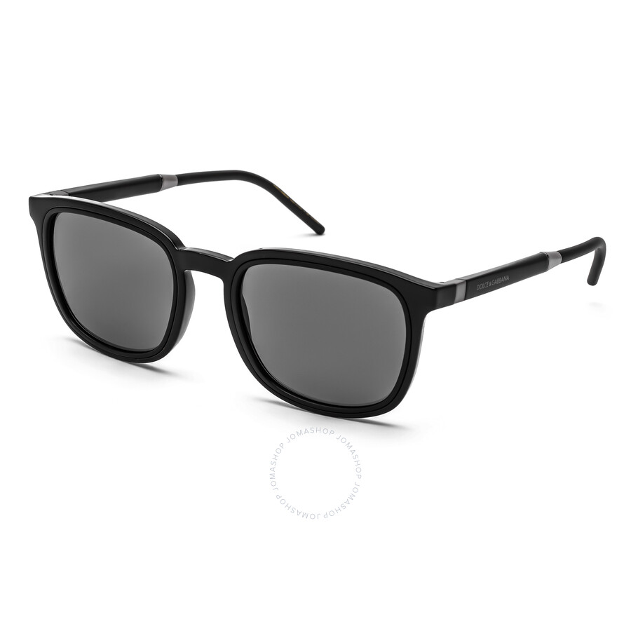 Dolce & Gabbana Men's Black Rectangular Sunglasses DG61155018153