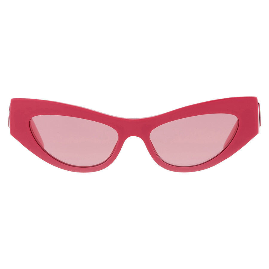 Shop Dolce & Gabbana Dolce And Gabbana Pink Mirrored Cat Eye Ladies Sunglasses Dg4450 326230 52 In Fuchsia / Ink / Pink