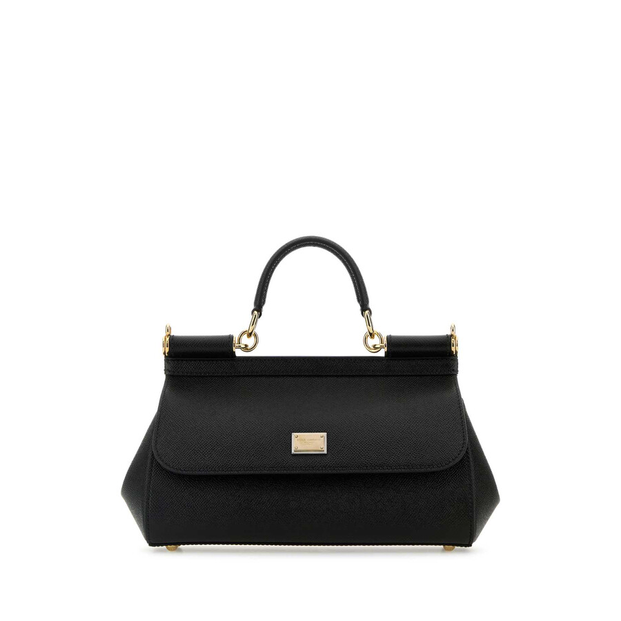 Dolce & Gabbana Black Leather Medium Sicily Handbag