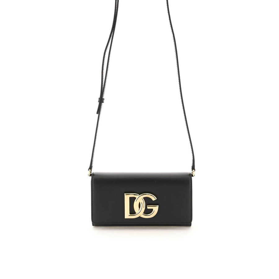 Dolce & Gabbana Dg Leather Clutch Bag In Black