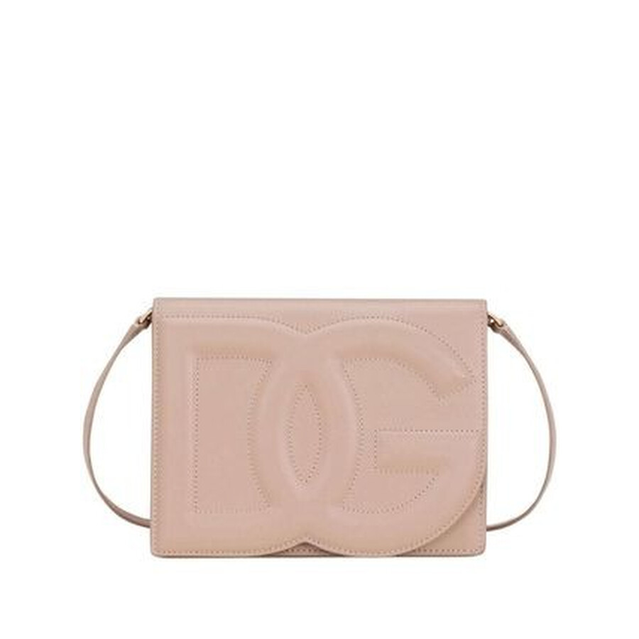 Dolce & Gabbana Women Dg Logo Leather Crossbody Bag In Pink