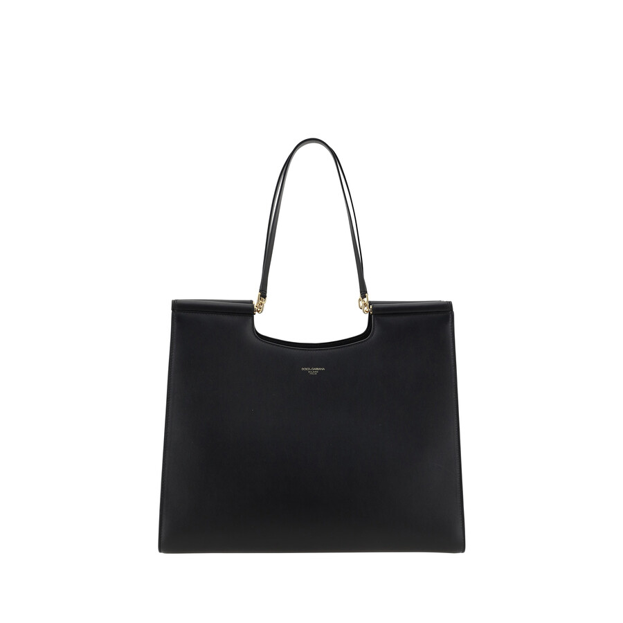Dolce & Gabbana Large Black Leather Tote Bag