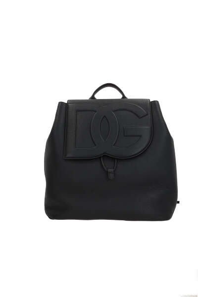Dolce & Gabbana Logo-embossed Leather Backpack In Black
