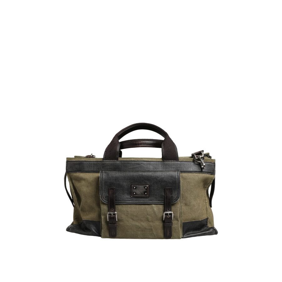Dolce & Gabbana Dolce & Gabbana Two-Tone Canvas and Leather