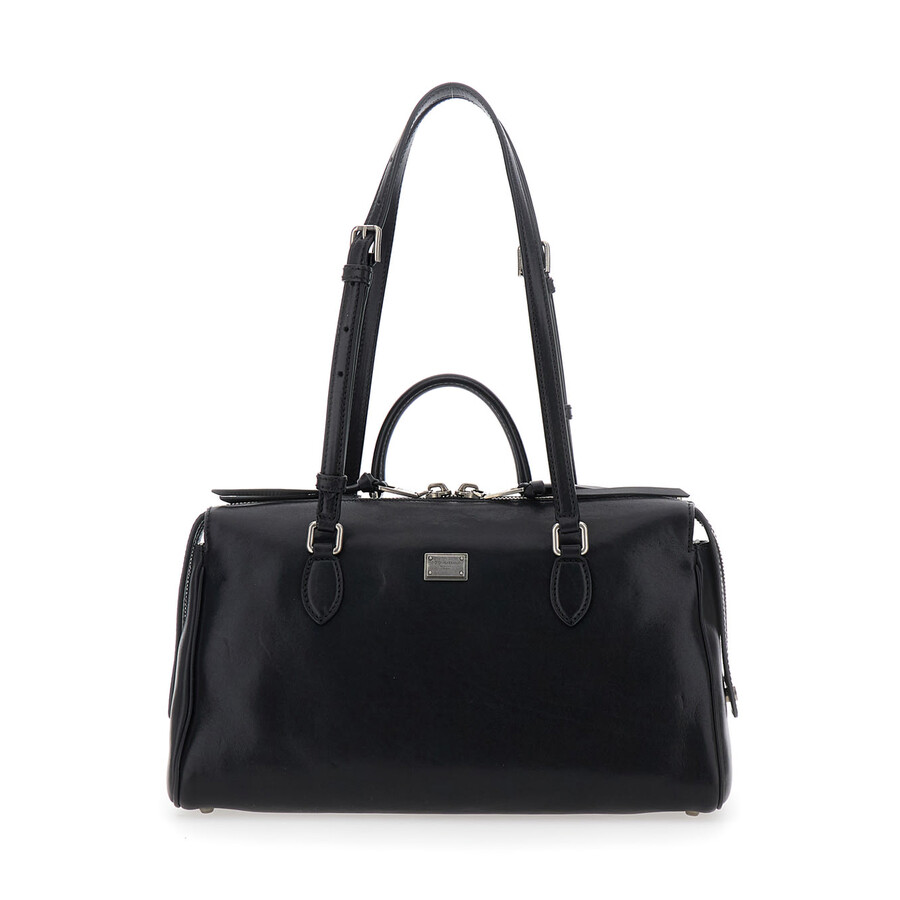 Dolce & Gabbana Vittoria Black Calfskin Bag In Black