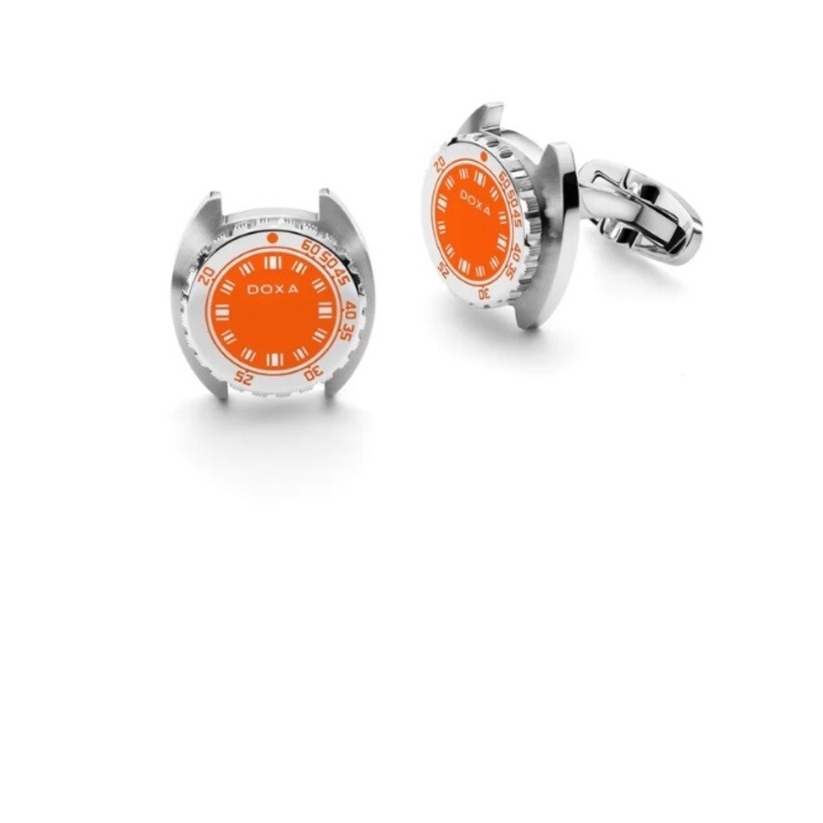Doxa Sub Cufflinks In Orange