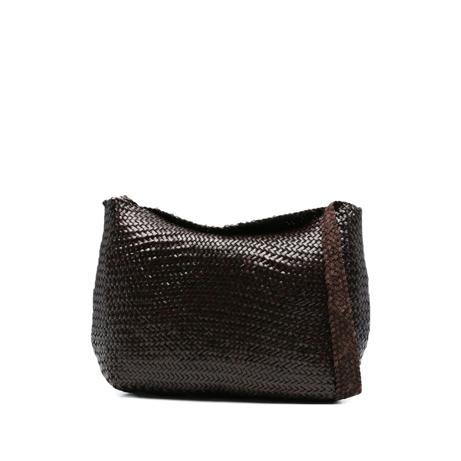 Dragon Diffusion Santa Marta Woven-leather Shoulder Bag In Black