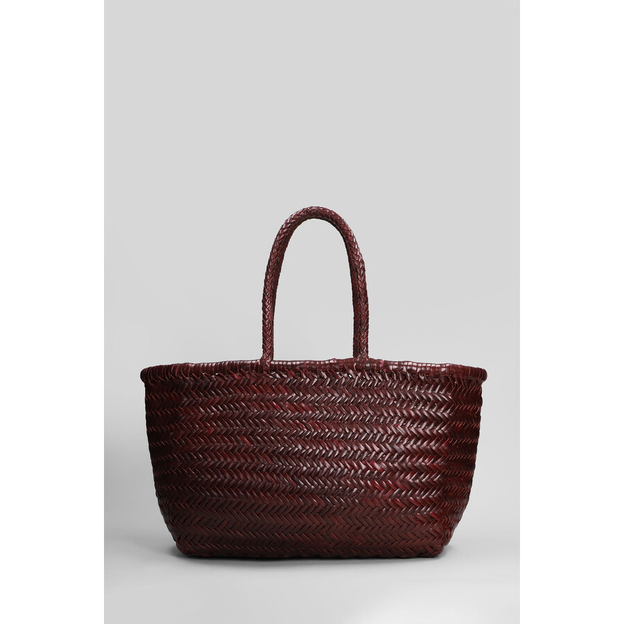Dragon Diffusion Bamboo Triple Jump Tote In Bordeaux Leather In Red