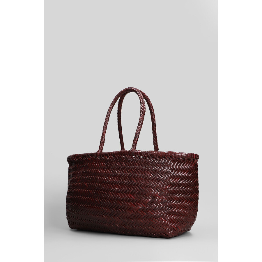 Dragon Diffusion Bamboo Triple Jump Tote In Bordeaux Leather In Red