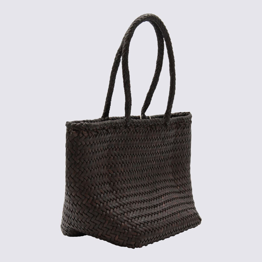 Dragon Diffusion Woven Texture Tote Bag With Dual Handles In Brown