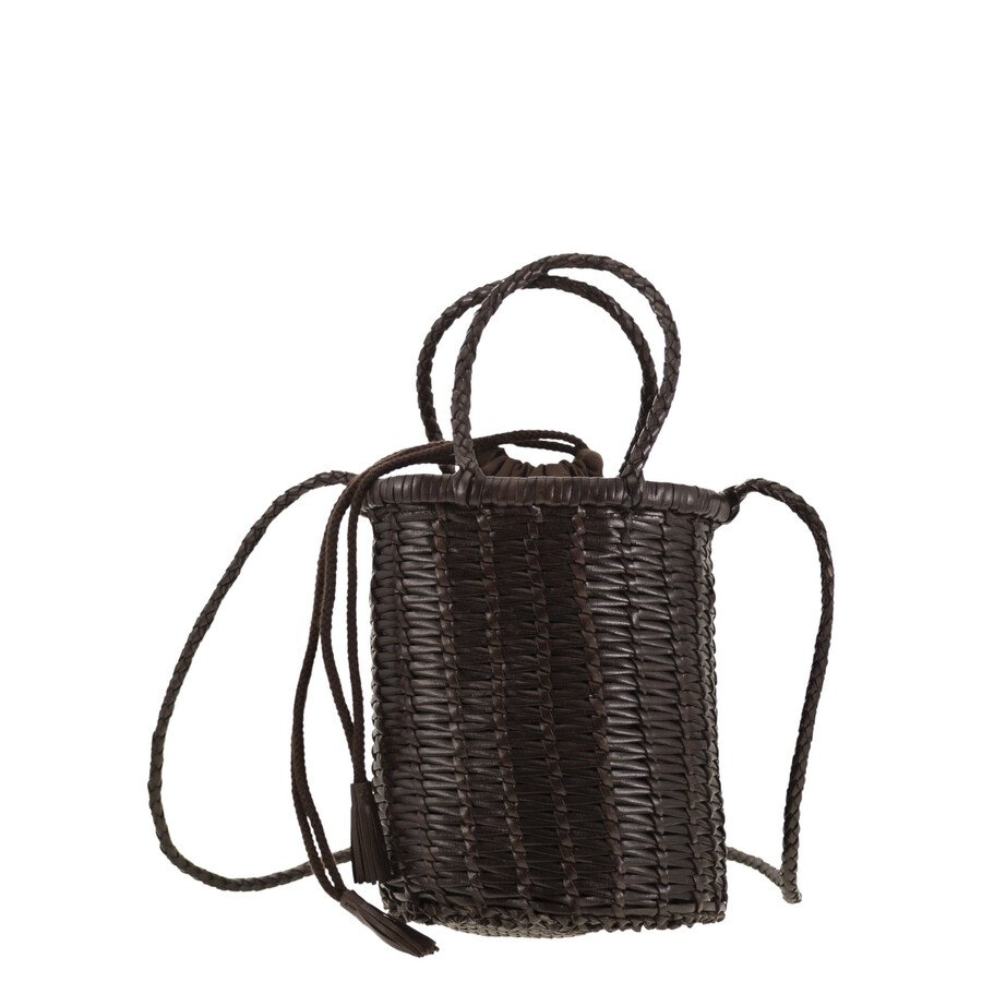 Dragon Diffusion Lina Mini - Woven Leather Bag In Brown