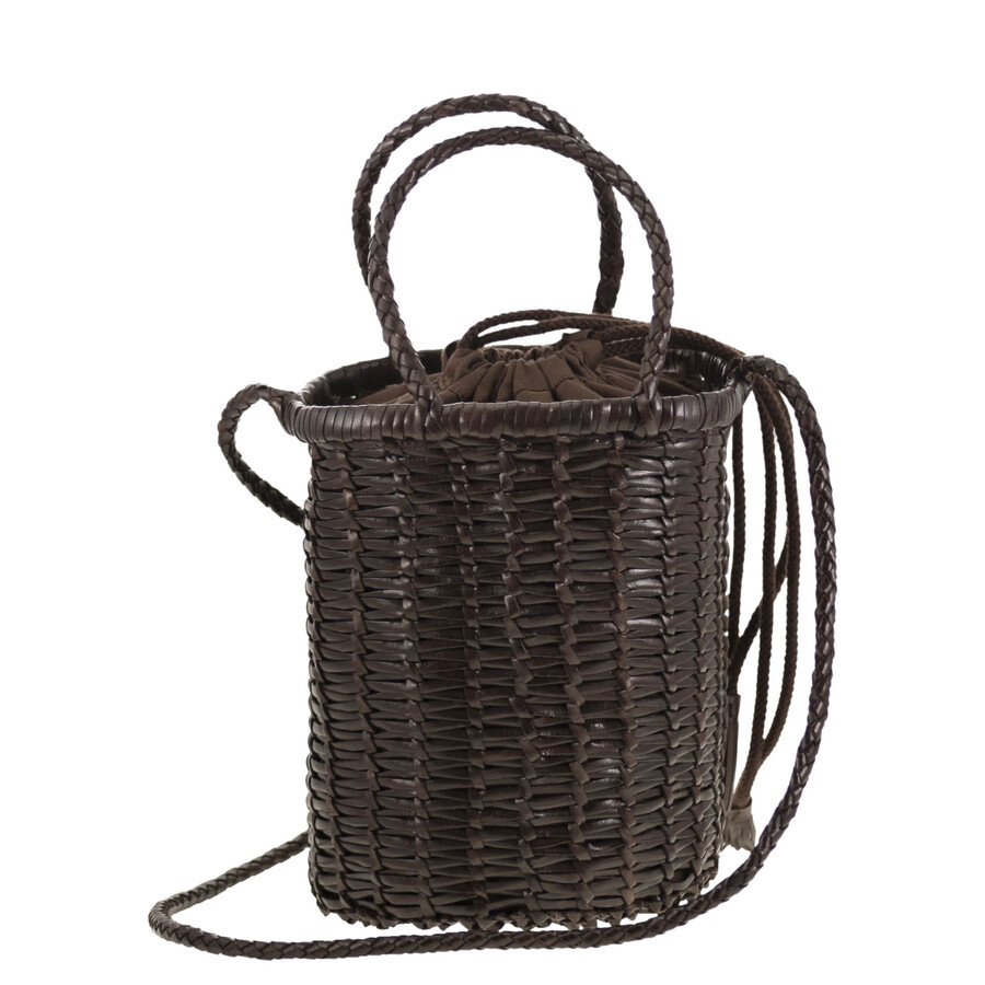 Dragon Diffusion Lina Mini - Woven Leather Bag In Brown