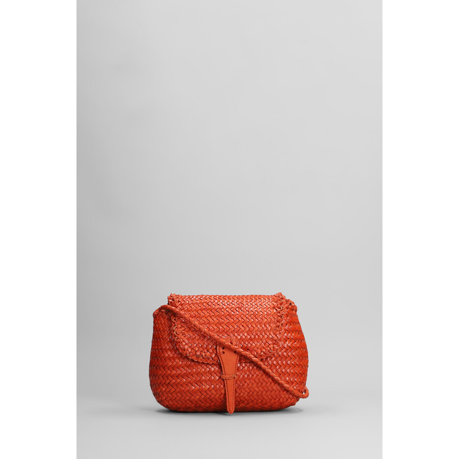 Dragon Diffusion Mini City Bag Shoulder Bag In Orange Leather In Orange