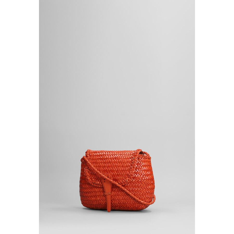 Dragon Diffusion Mini City Bag Shoulder Bag In Orange Leather In Orange