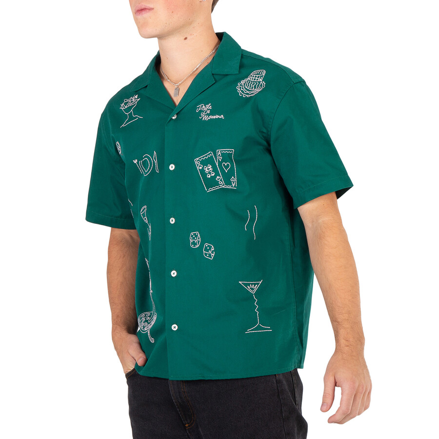 Drôle De Monsieur Drole De Monsieur Forest Green La Chemise Brodee Shirt In Green