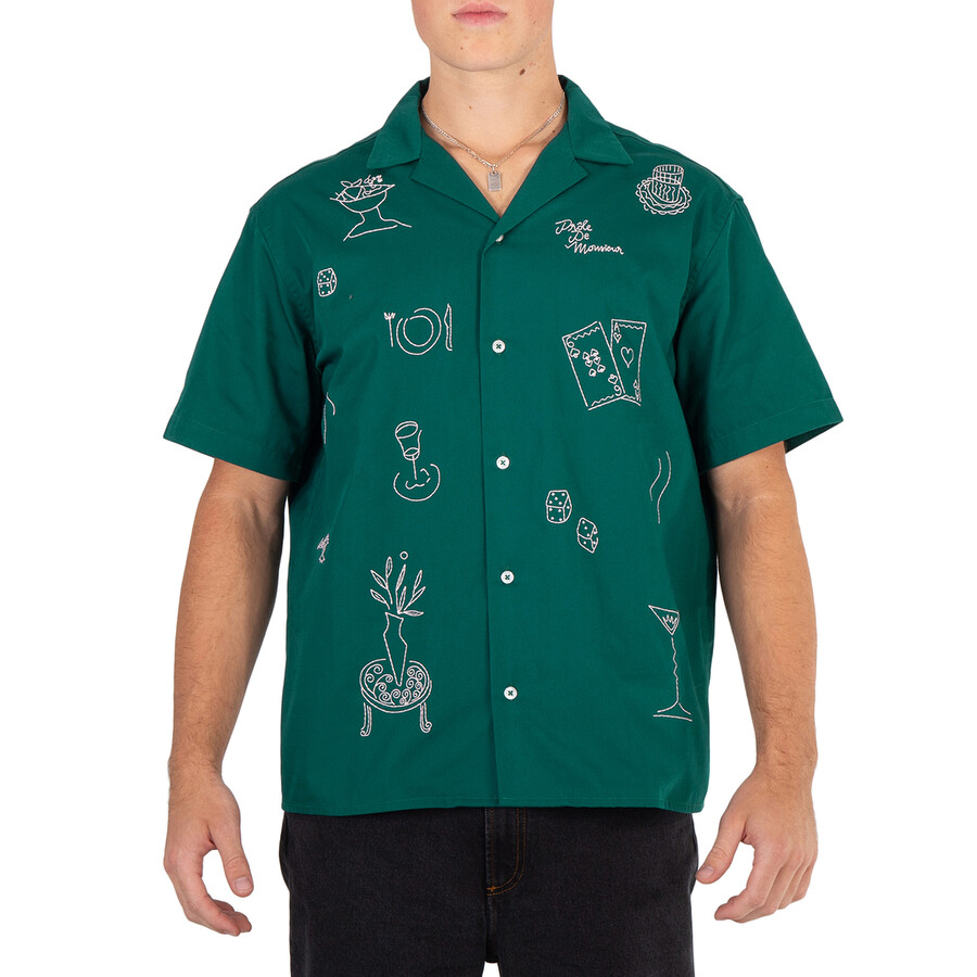 Drôle De Monsieur Drole De Monsieur Forest Green La Chemise Brodee Shirt In Green