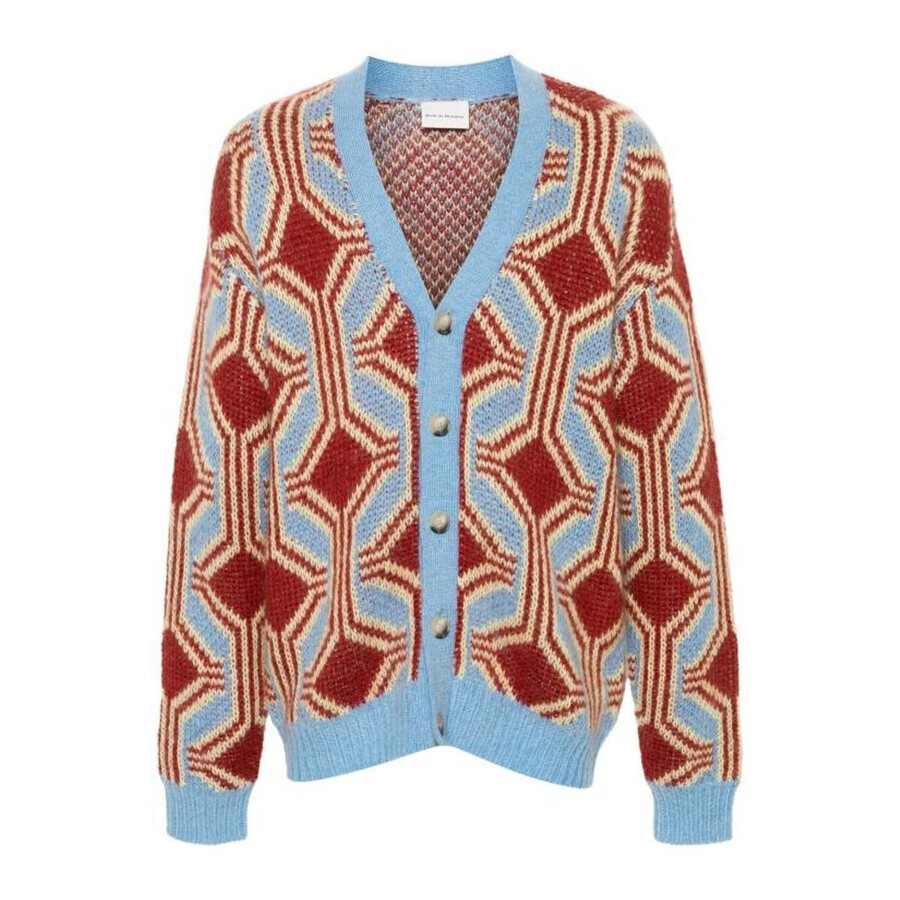 Drôle De Monsieur Cardigan With Logo In Red