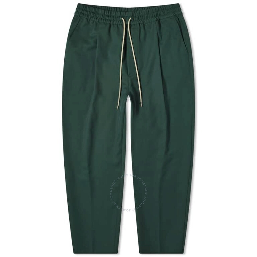Drôle De Monsieur Drole De Monsieur Men's Green Cropped Pleat Trousers In Green