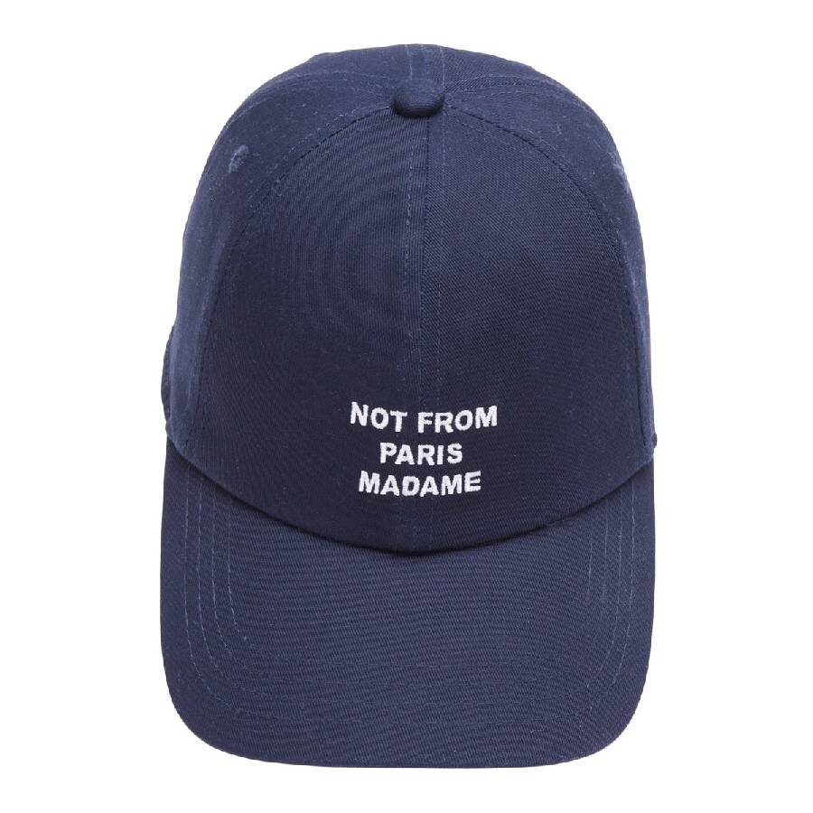 Slogan Embroidered Cotton Cap