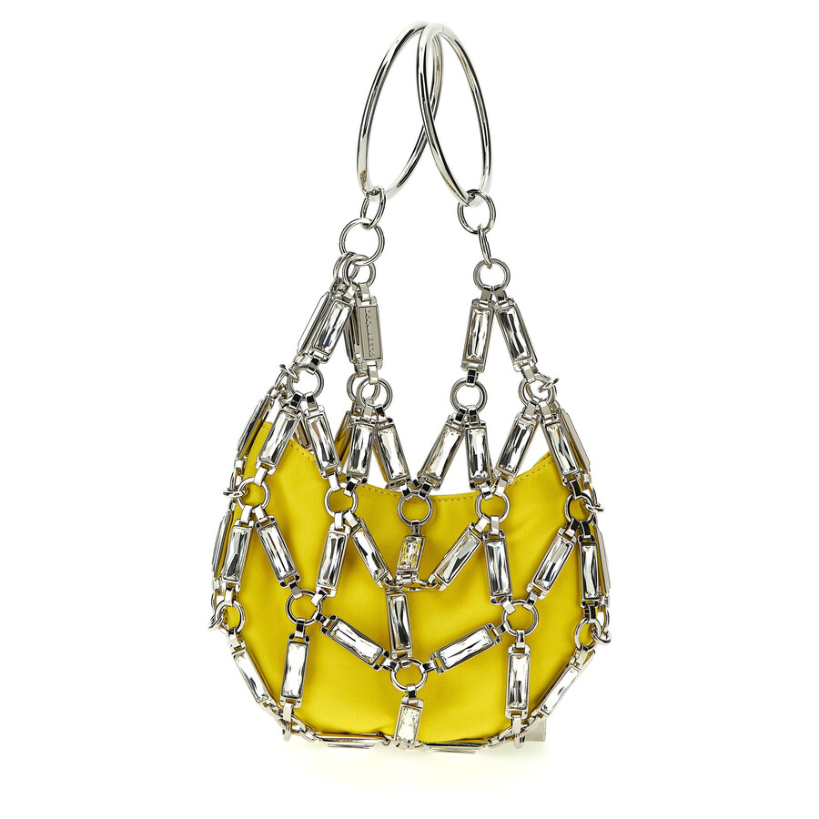 Dsquared2 Link Chain Crystal Top Handle Bag In Yellow