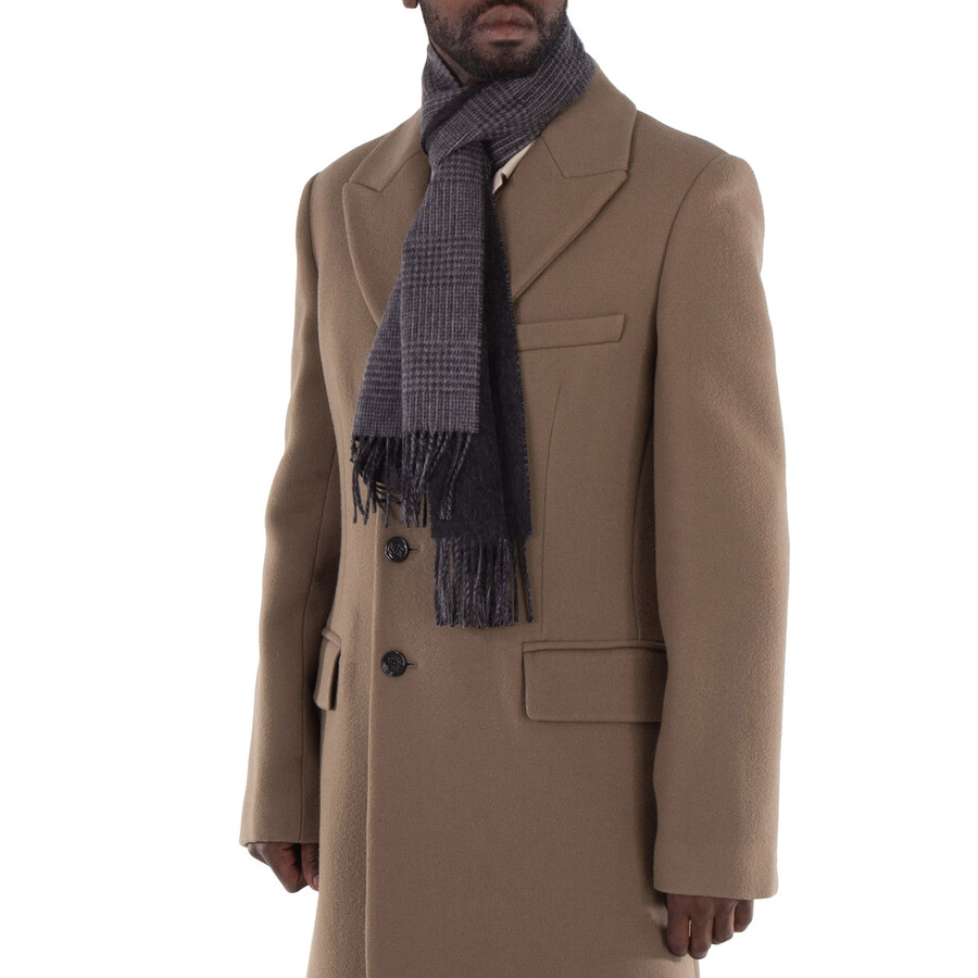 Black Houndstooth Wool Scarf