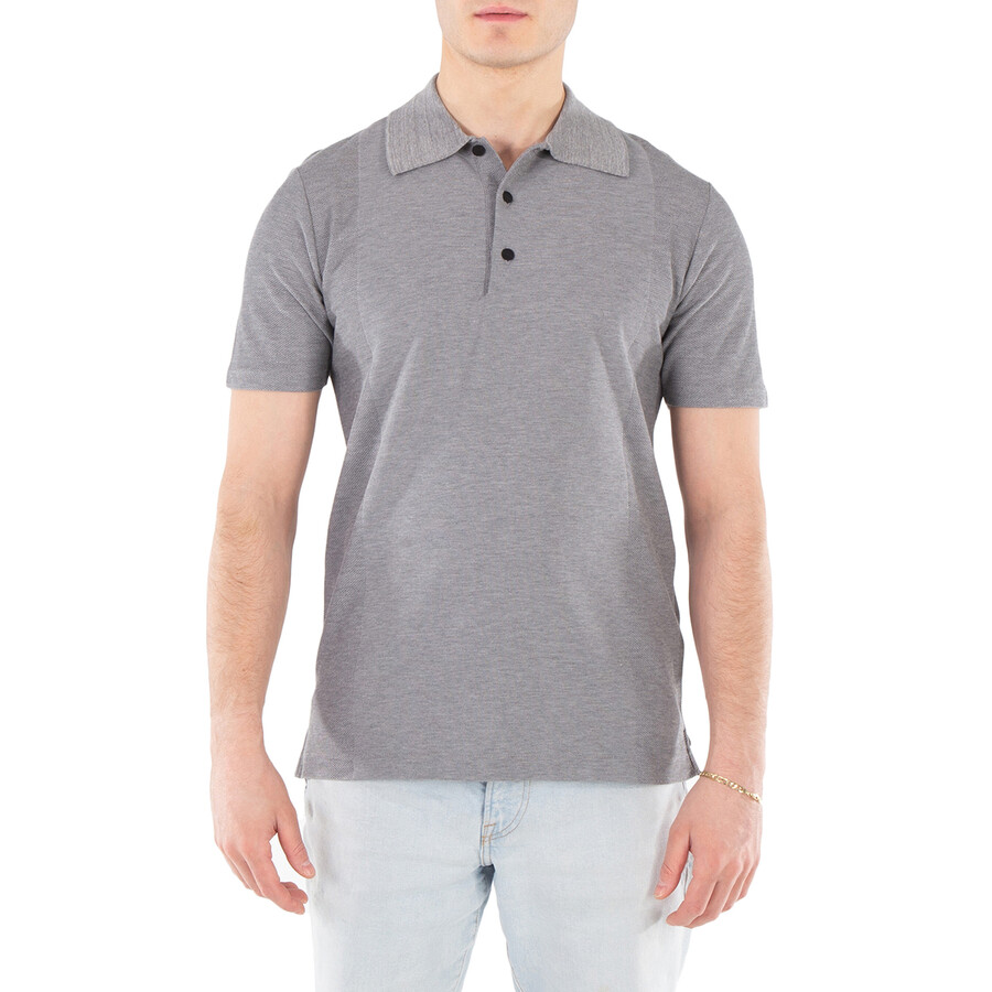Knitted Collar Short Sleeve Polo Shirt, Size Small