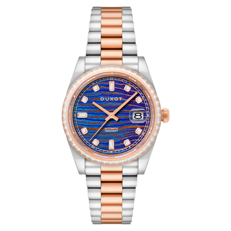 Shop Duxot Atlantica Automatic Blue Dial Men's Watch Dx-2058-77 In Two Tone  / Blue / Gold Tone / Rose / Rose Gold Tone