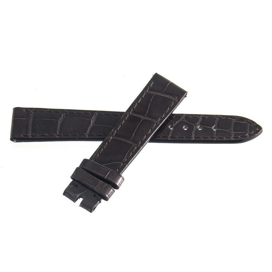 Ebel 16mm x 14mm Dark Brown Alligator Shiny Leather Watch Band 3442
