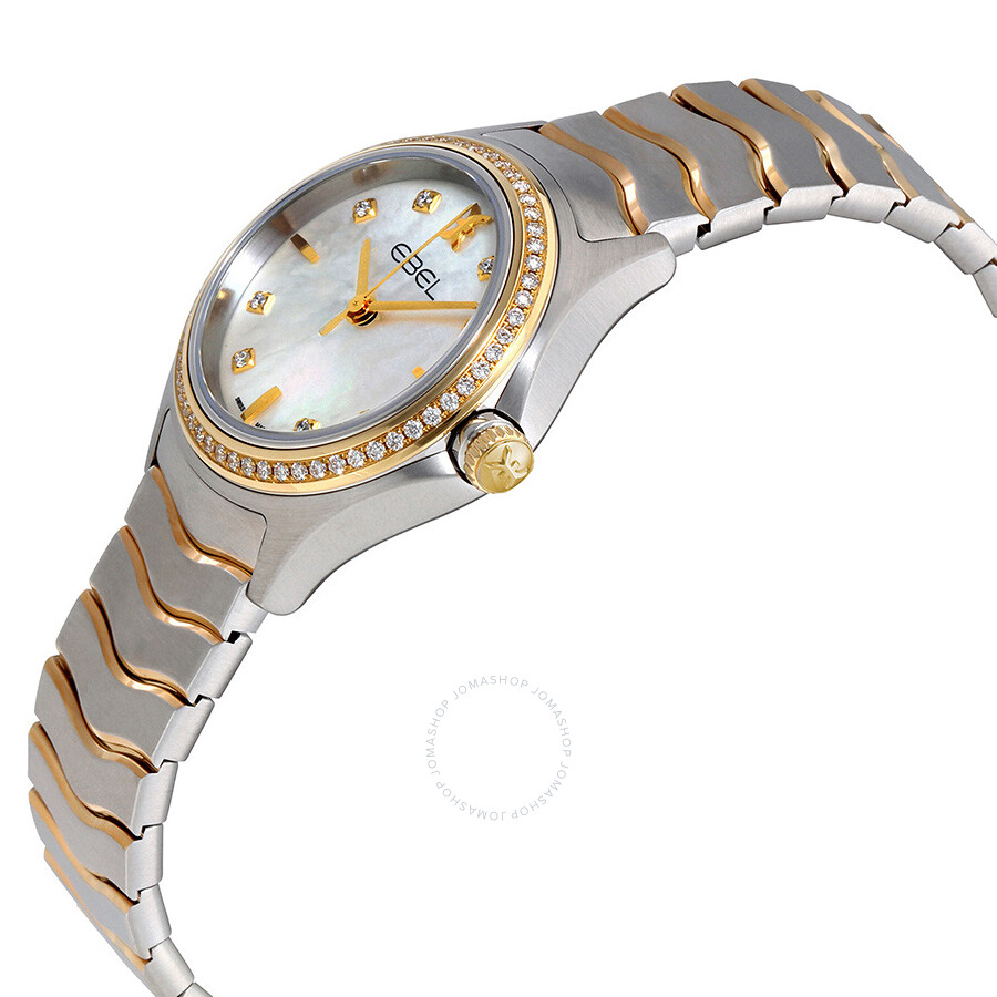Ebel Wave Mother Of Pearl Dial Ladies 18K Yellow Gold and Steel Watch