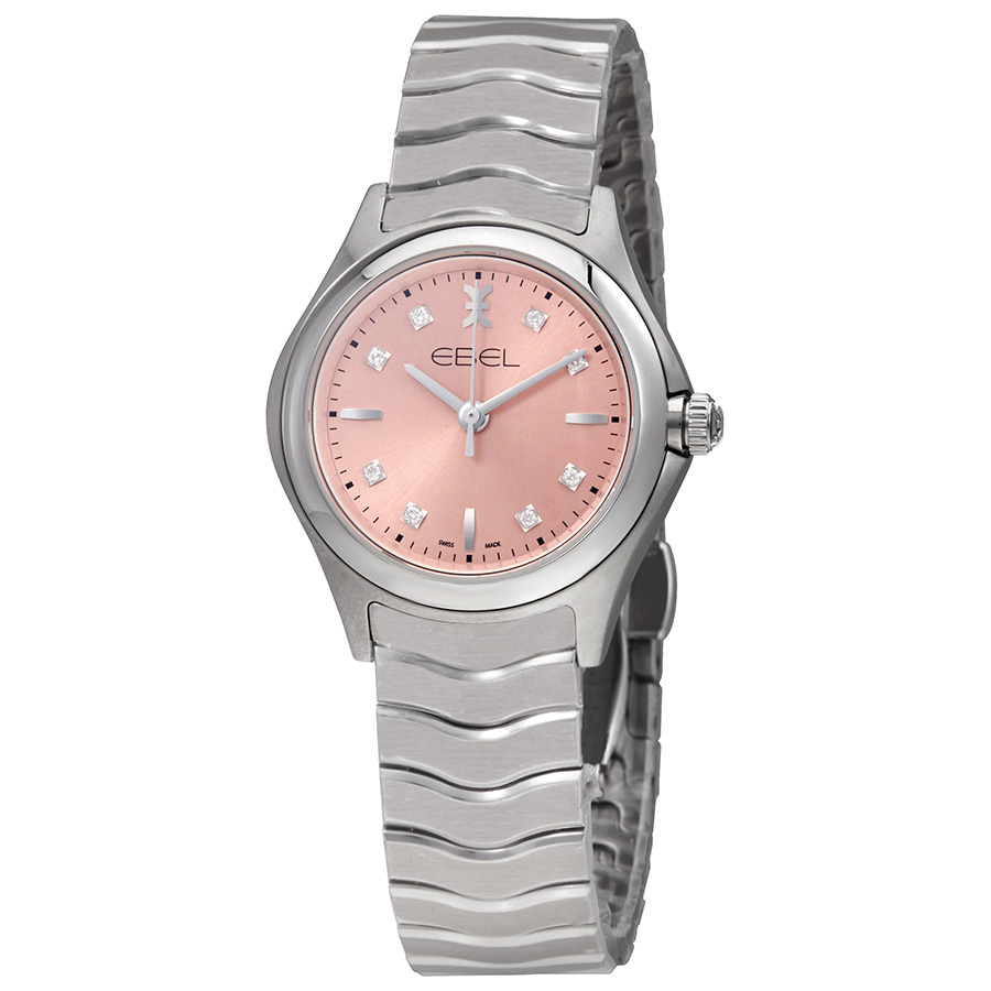 Ebel Wave Pink Galvanic Dial Diamond Ladies Watch 1216217