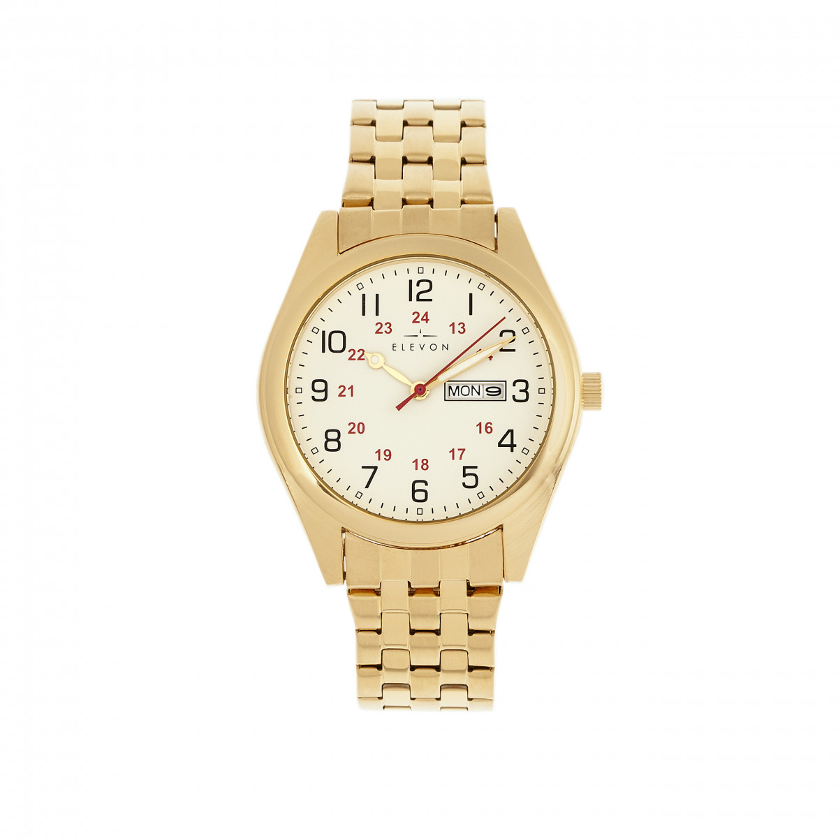Elevon Gann White Dial Yellow Gold-tone Men's Watch ELE106-5
